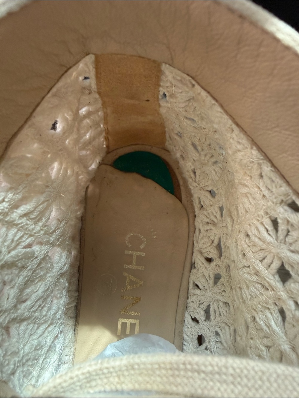 CHANEL Cream Crochet Lace-Up High-Top Boots - Picture 13 of 15